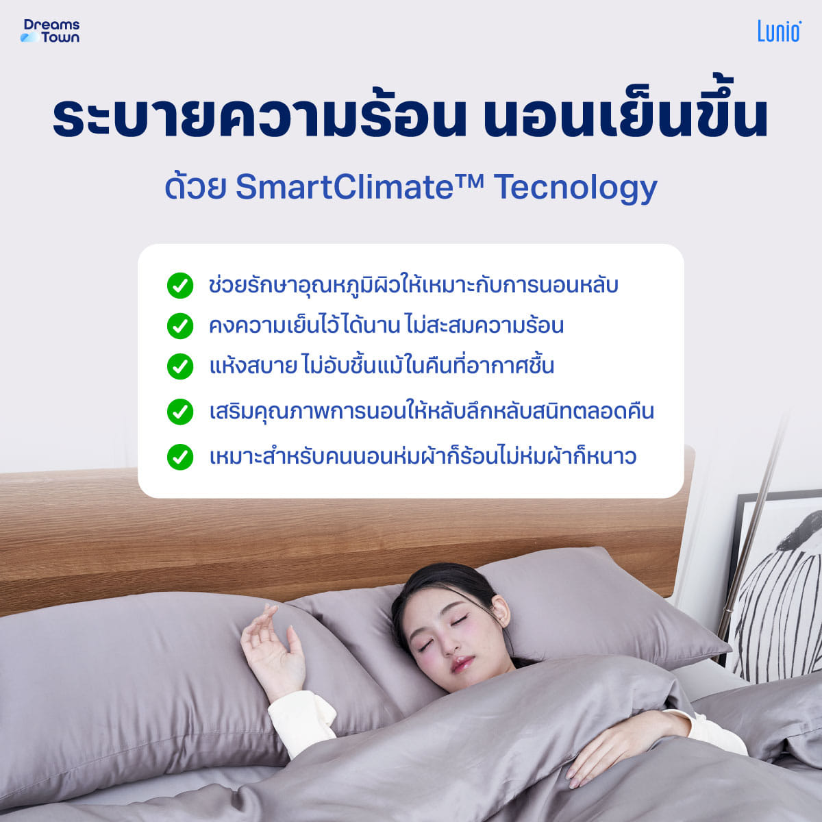 เซ็ตผ้าปูที่นอน เกรดพรีเมียม 5ฟุต LUNIO SMART SNOWWEAVE BEDDING SET PLATINUM GRAY สีเทา 3 ชิ้น (สำหรับที่นอนหนา 17นิ้ว)_2